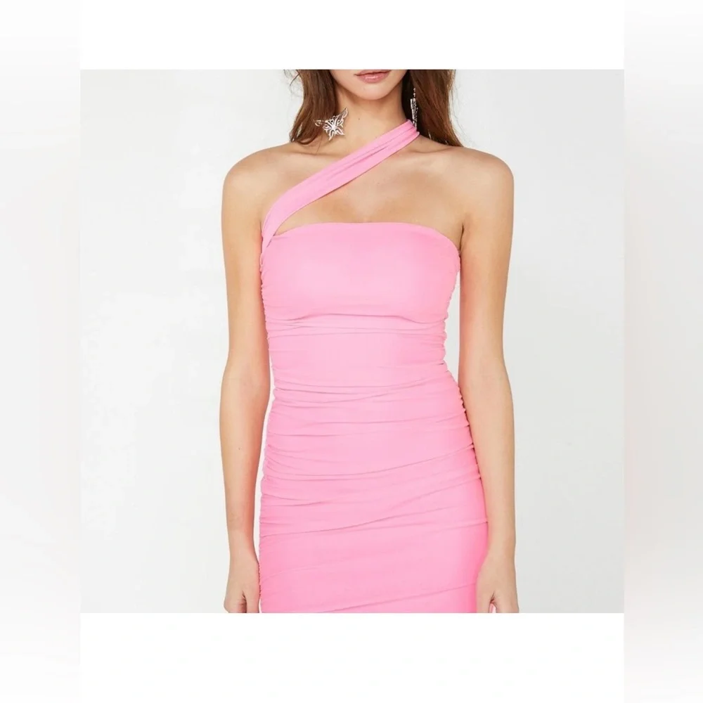 Tiger Mist, hot pink, ruched bodycon dress, brand new with tags, size M - Picture 8 of 10
